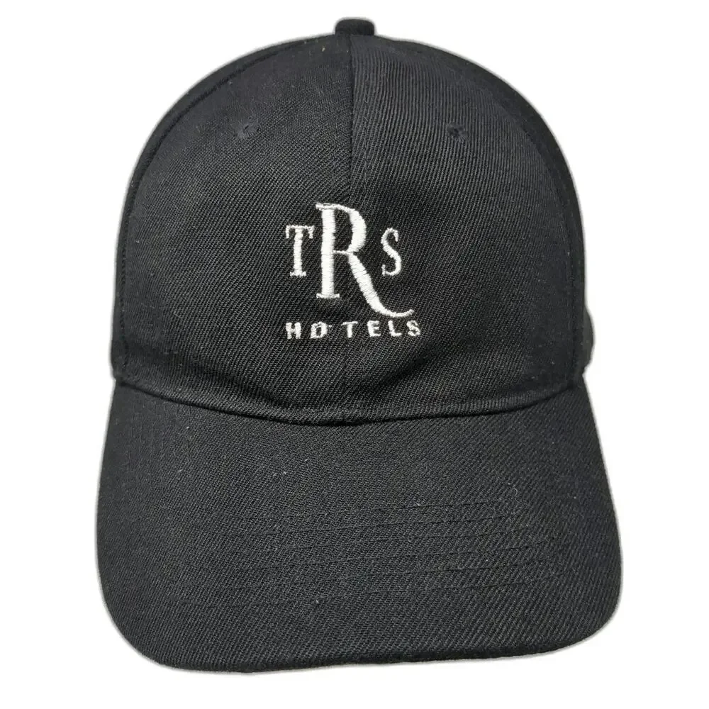 TRS Hotels Logo Black Baseball Cap One Size Embroidered Strapback Hat 6 Panel